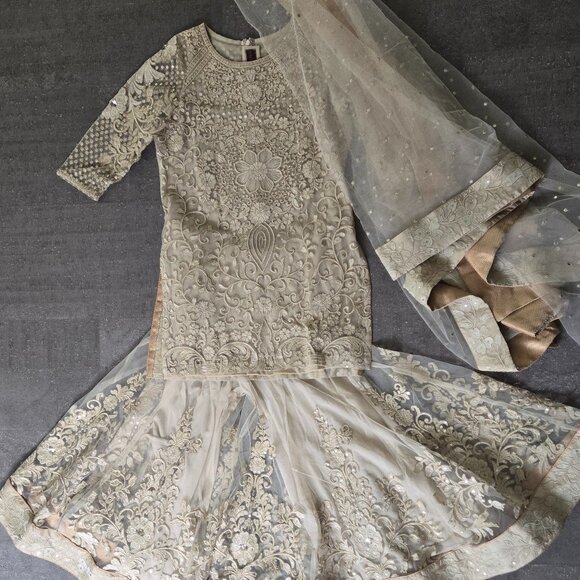 Sharara Suit - cream - Picture 1 of 5